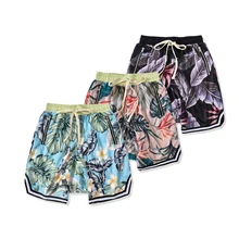 H. a. sueno High Street Гавайи Пляж Стиль мужские укороченные Штаны свободная посадка хлопок с цветочным принтом Шорты для мужчин для Прямая женской одежды