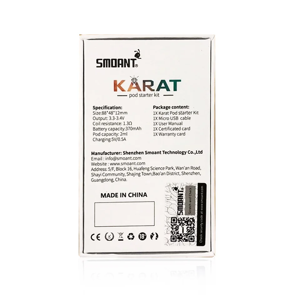 Оригинальный атомайзер Smoant K Pod бак 2 мл кварцевый катушечный картридж для