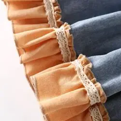Vintage Mini world Toddler light Blue Dress baby outfit with bloomers baby bloomers set  (2)_