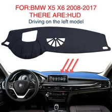 Smabee коврик для приборной панели для: BMW X5 X6 2008- есть: HUD черный ковер приборной панели автомобиля Солнцезащитная изоляция