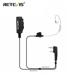 Fone de ouvido microfone ptt 2pin, tamanho grande, headset para kenwood retevis h777 rt5r rt5 rt7 rt22 para baofeng uv5r BF 888S