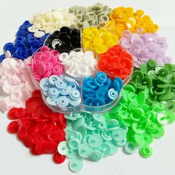 

30-100Sets/pack T5(12mm) 20 Colors Round Plastic Snaps Button Quilt Cover Sheet Button Garment Accessories For Baby Clothes Clip