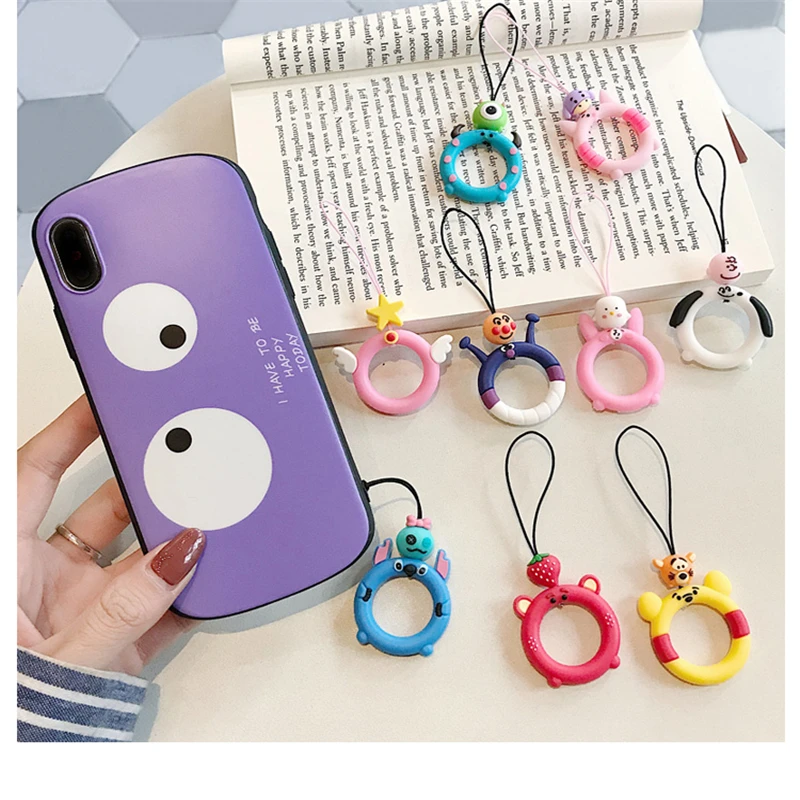 العالمي لينة سيليكون Kawaii أحزمة هاتف المحمول قلادة عصابة حبل للهواتف الذكية أحزمة هاتف اكسسوارات ل iphone Xiaomi