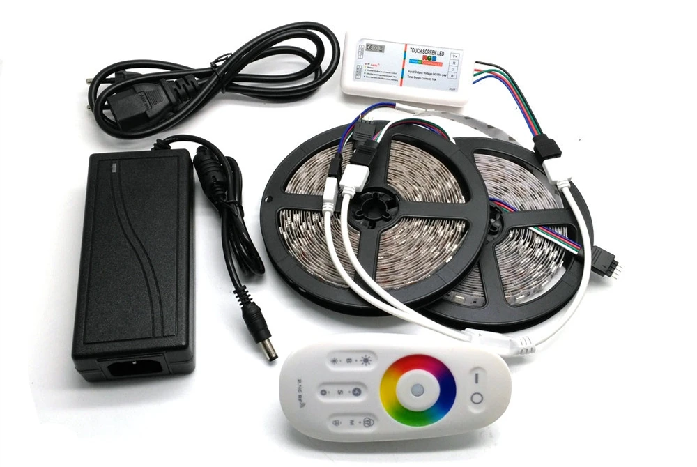 Светодиодная лента 5050 RGB 5 м/10 м/15 м/20 м IP20/IP65 водонепроницаемая с сенсорным экраном