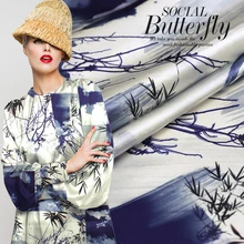 Цифровая Струйная стрейч шелковая атласная ткань печать 19 мм рубашка cheongsam Заказная Тяжелая шелковая ткань китайская шелковая ткань