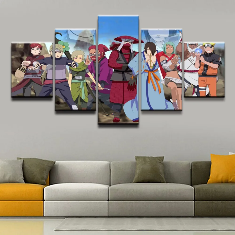 Decoration 5 Pieces Naruto Character Canvas Painting Modular Pictures ...