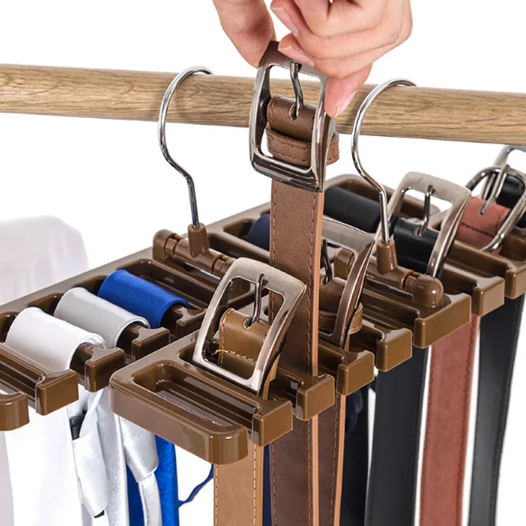 10 Grid Storage Rack Tie Belt Organizer Space Saver Rotating Scarf Ties Hanger Holder Hook Closet Organization Tops Bra Belt Bag