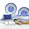 Guci Jingdezhen bone porcelain bowl 4 person 18 pieces bowl plate blue and white porcelain combination Chinese style tableware ► Photo 1/5