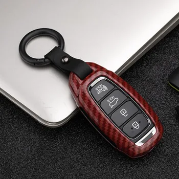 

Zinc alloy Car Key Case Bag For Hyundai i30 Ix35 Solaris Azera Elantra Grandeur Ig Accent Santa Fe KONA 2018 Cover Keyless Fob