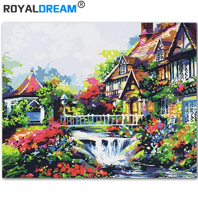 ROYALDREAM богатый семейный ландшафт искусственная роспись Раскраска по номерам