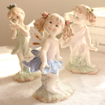 

Little Angel Girl Figurine Ceramic Cute Dolls Female Statue Decoration Gift and Craft Ornament Accessories R2170