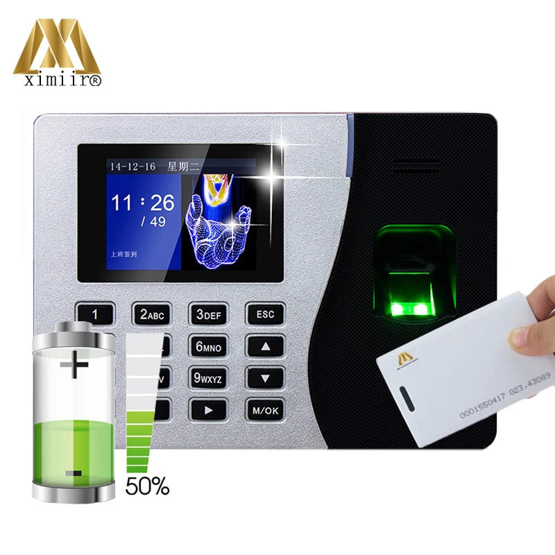 

K14 TCP/IP biometric fingerprint time attendance with RFID card reader time clock time attendance recorder with built-in battery