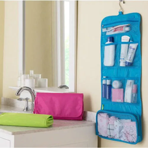 

Foldable Makeup Travel Cosmetic Storage Bags Case Multifunction Handbag Pouch Toiletry Zip Wash Organizer Bags Container Closet