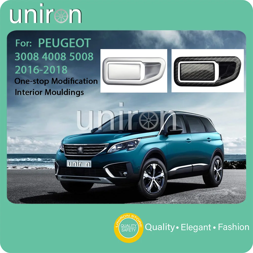

Uniron Car Interior Accessorie Copilot Storage Box Handle Switch Handle Trim Cover ABS Chrome for PEUGEOT GT 3008 4008 5008 2017