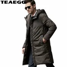 TEAEGG, Высококачественная коричневая парка с капюшоном, мужские зимние куртки, пальто, Blouson Homme Hiver,, теплая, Chaqueta Invierno Hombre AL700