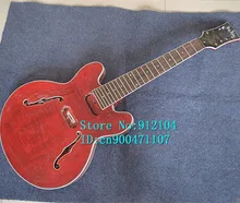 new arrived music instrument hollow F hole 8 strings electric guitar in red without hardware F-3053