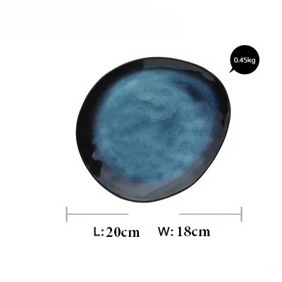 Специальной пластиной керамические пластины нерегулярные для десерта, завтрака блюдо тарелки для домашнего обихода sim Блай star view - Цвет: B