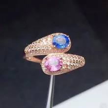 Красочные сапфировые кольца натуральный настоящий сапфир серебро 925 пробы 0.55ct* 2шт драгоценный камень роскошные кольца# SB18092512