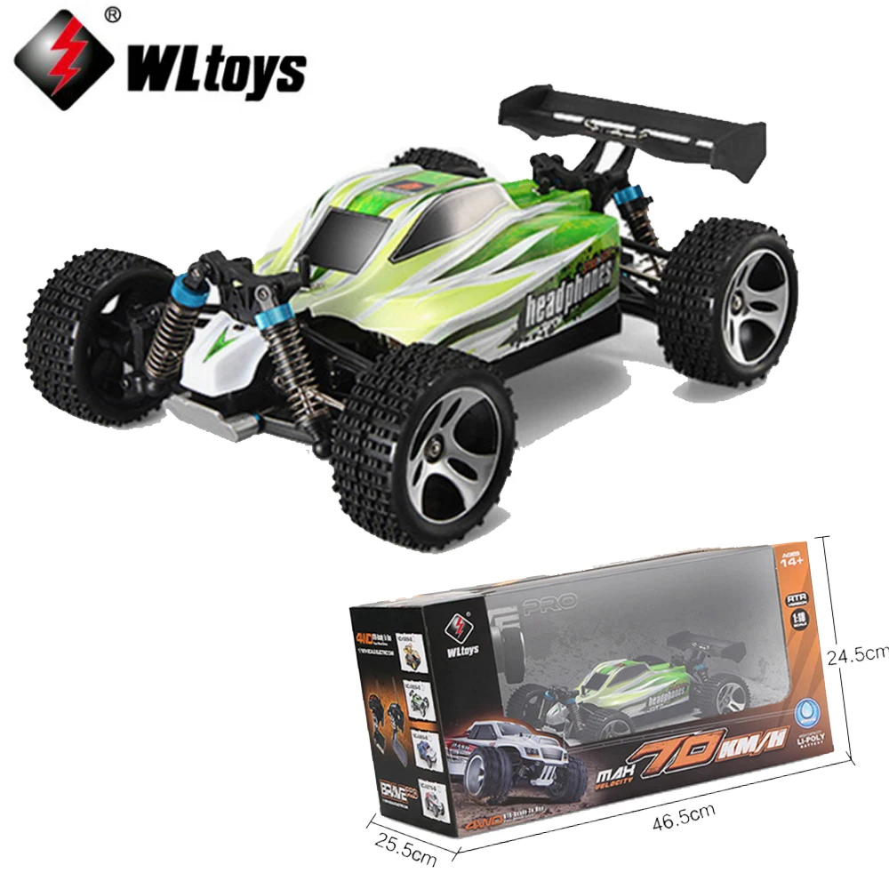 

Wltoys A959-B 4WD 70km/h 1:18 remote control car Off-road Racing Car High Speed Stunt SUV Toy 2.4G 540 Brushed Motor