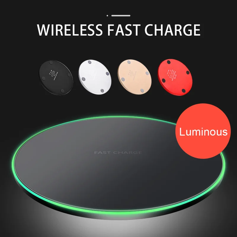 Быстрая Qi Беспроводная зарядная док станция Встроенная светодиодная лампа для