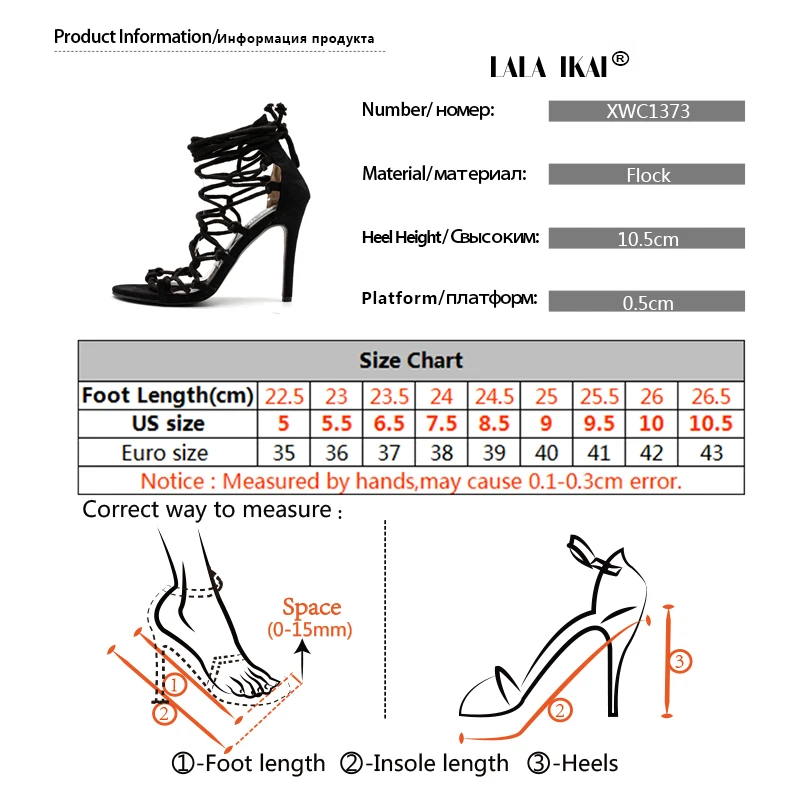 LALA IKAI/женские летние сандалии-гладиаторы на высоком каблуке; женские пикантные вечерние туфли с ремешком на щиколотке; sandalia feminina; 014C1373-45