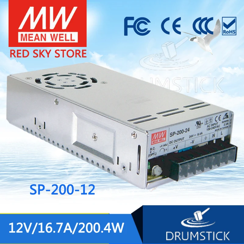 

MEAN WELL SP-200-12 12V 16.7A meanwell SP-200 12V 200.4W Single Output with PFC Function Power Supply [Real5]