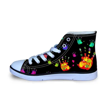 

Black Hand Funny Design Canvas Shoes for Man Boys Vulcanize School Outside Sneakers Man Flats Loafers Size 29-34