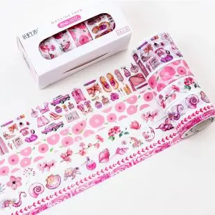 A 6 шт./компл. розовый памяти серии руководство дневник DIY Декоративные Клейкая Лента из рисовой бумаги набор записки поставки наклейки канцелярские - Цвет: A