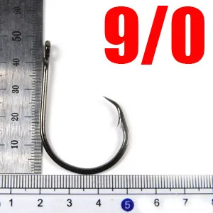 Bimoo 50 шт. круглый крючок для рыбалки из высокоуглеродистой стали Морской рыболовный крючок 1 1/0 2/0 3/0 4/0 5/0 6/0 7/0 8/0 9/0 10/0 Морской рыболовный крючок