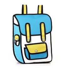 Ausuky 3D 2D Cartoon Oxford Stoffbeutel Comic Rucksack Schultasche für Teenager Mädchen Reise Laptop-tasche 6 Farben 45
