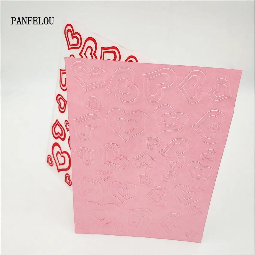 PANFELOU розовое сердце любовь карты памяти пластиковые для скрапбукинга DIY шаблон