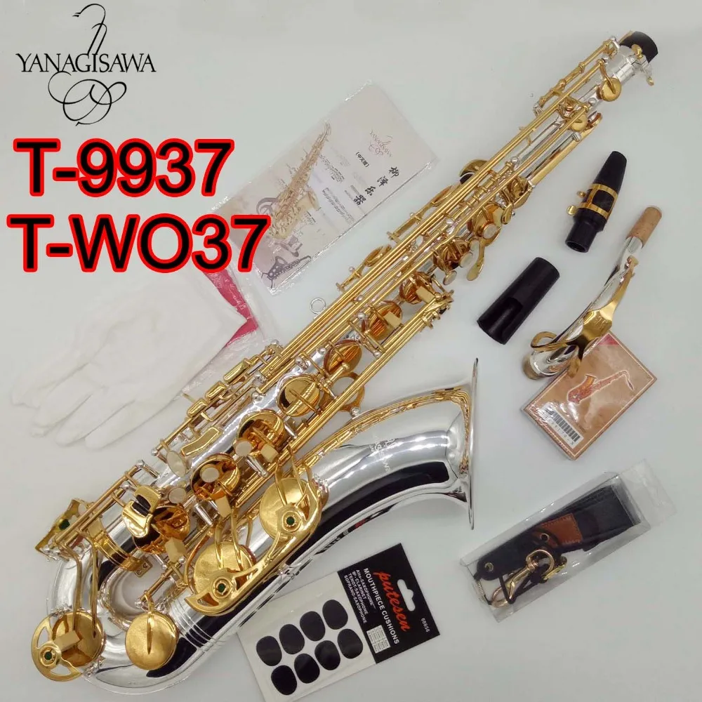 

New YANAGISAWA Tenor Saxophone T-9937 T-WO37 Nickel Plated Gold Key Sax Professional Mouthpiece Patches Pads Reeds Bend Neck