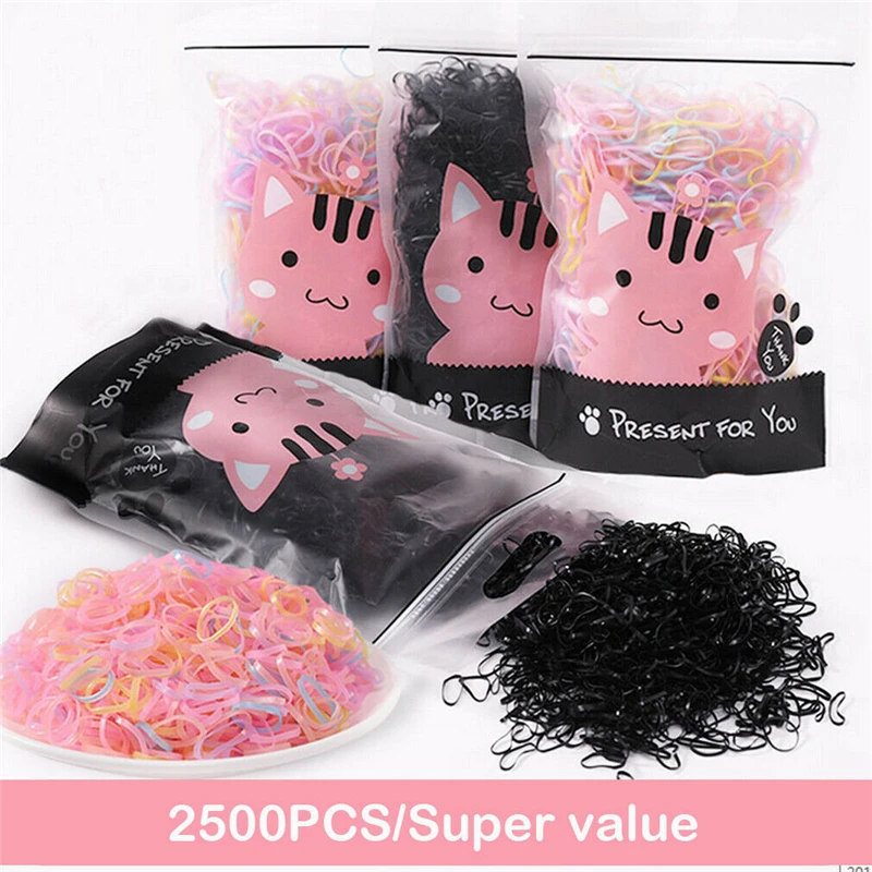 

500 Pcs Disposable Elastic Hair Band For Toddler Girls Lady New Child Baby Hair Holders Tie Rubber Bands Rope hair Accessories