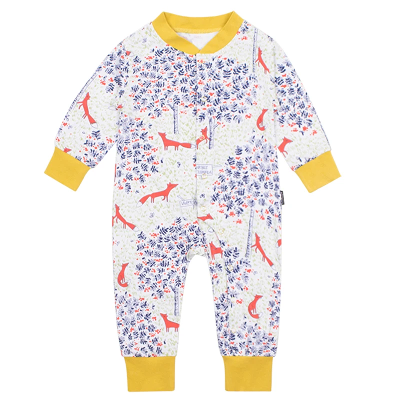 TinyPeople/ Мягкий комбинезон в виде лисы; детские комбинезоны; хлопковый комбинезон для новорожденных мальчиков; Одежда для девочек; одежда для малышей; комбинезон с длинными рукавами
