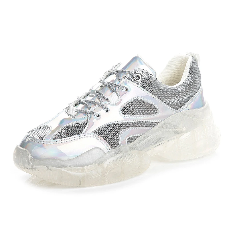 silver designer sneakers