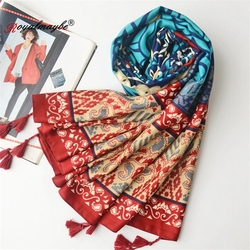 Royalmaybe, шарф для женщин, летний, хлопковый, солнцезащитный, шарфы для лежания, длинный квадратный шарф, большой, модный, туристический, шаль, морской, пляжный, с кисточками
