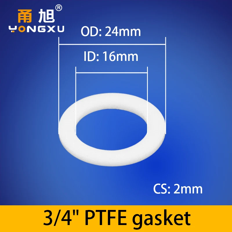 Белый черный 1/" 3/4" " резиновое кольцо кремния PTFE плоская прокладка уплотнительное кольцо для душевой форсунки шланг Труба сильфонная трубчатая шайба кольцо - Цвет: PTFE (16X24X2)