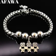 Модный Семейный Браслет из нержавеющей стали для женщин, Серебряный цветный бусины браслет, ювелирные изделия, браслеты BB1104D