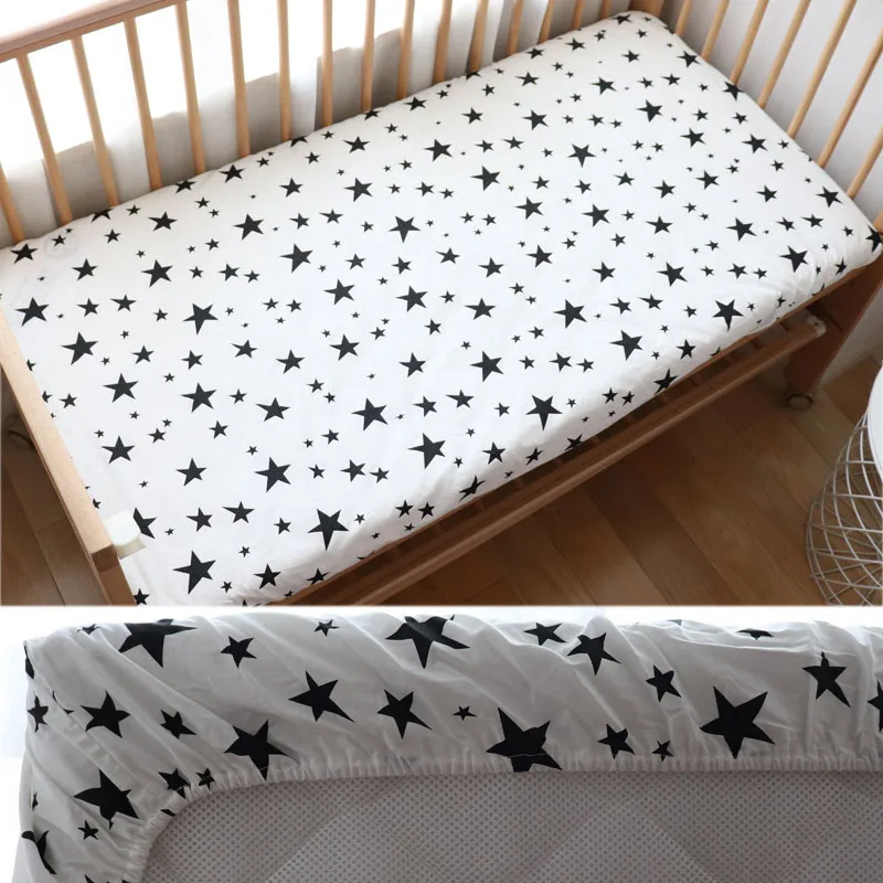130x70cm 100 Cotton Baby Crib Fitted Sheet For Newborn Soft Bed Cot