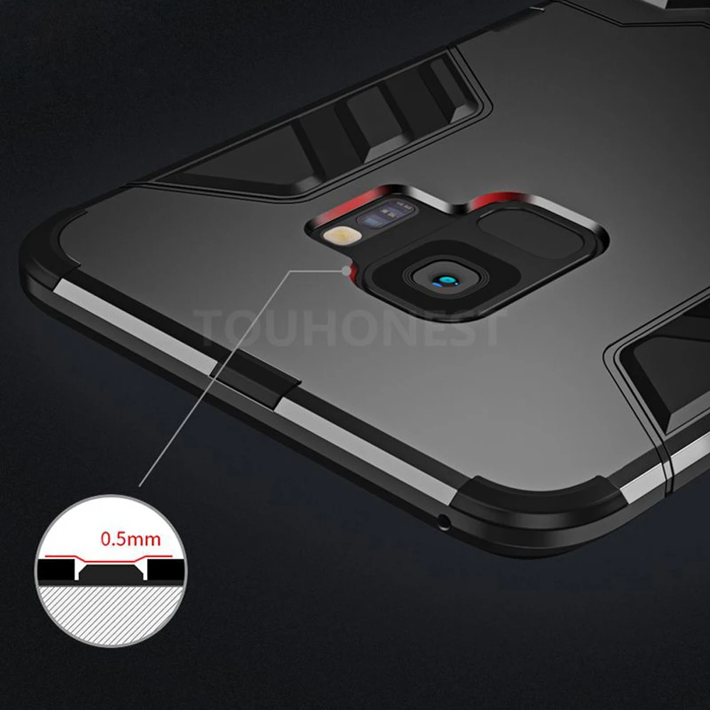 Противоударный резиновый чехол подставка для телефона Samsung S10 Plus S10E Note 9 S9 A8 J4 J6 A7