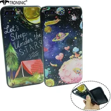 Tronsnic Universe Phone Case for iPhone 6 6s plus 7 plus Space Airship Astroanut Planet Stars Soft Thin Cover Heat Dissipation
