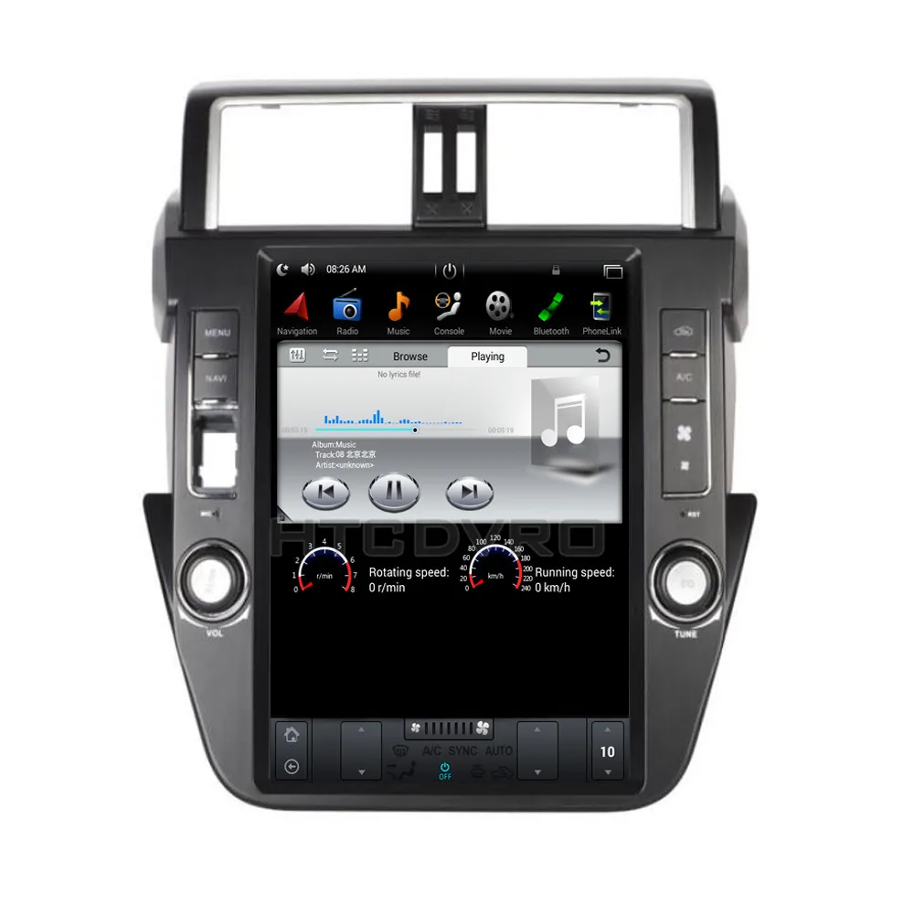 Cheap YMODVHT 12.1inch Telsa Vertical Screen Quad Core Android 7.1 2GB RAM Car DVD GPS for Toyota Prado/LC150/Prado150 2010-2013 2014- 19
