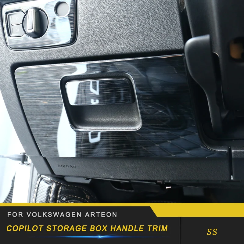 

For VW Volkswagen Arteon 2019 Car Styling Driver Glove Box Handle Panel Cover Trim Frame Sticker Interior Accessories