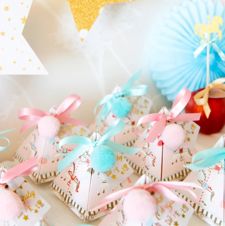Детское платье с рисунком полной Луны вино индивидуальную печать бумажные коробки конфет в европейском стиле прелестная бонбоньерка Размер бронзового цвета рождения церемониальный подарок коробка