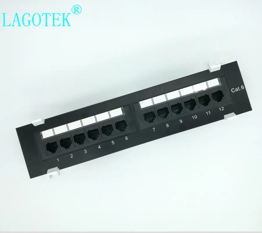 Сетевой 12 портовый CAT6 патч-панель RJ45 сетевой настенный кронштейн для монтажа в стойку Настенный монтаж