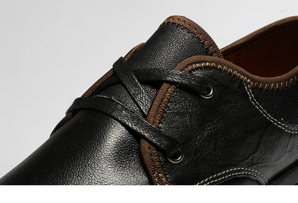 Размеры 37-48; мужская обувь на плоской подошве из кожи с натуральным лицевым покрытием; коллекция года; Hecrafted; модная удобная мужская обувь;# FJ683