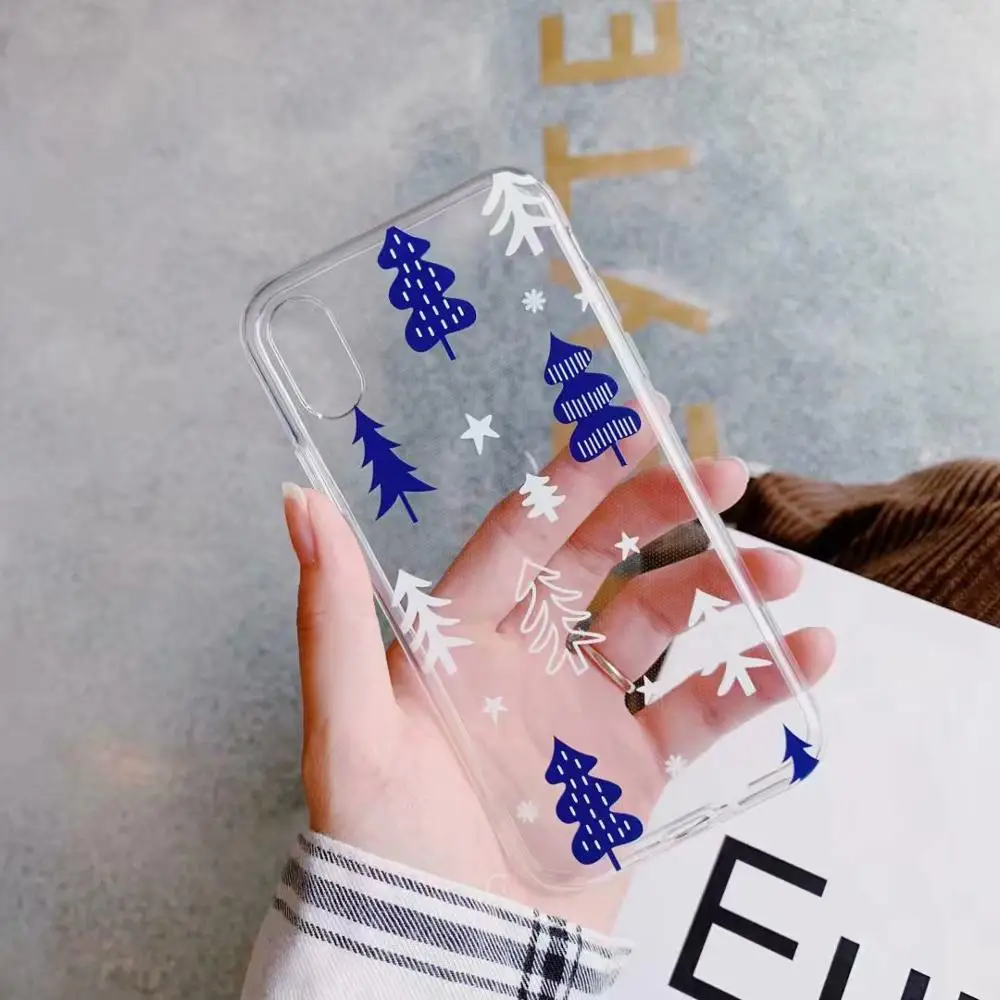 (8)_JONSNOW Painted Case for iPhone 8 7 7 Plus 6 6s Plus Christmas Tree Snowflake Soft Silicone Phone Cover for iPhone X XR XS Max