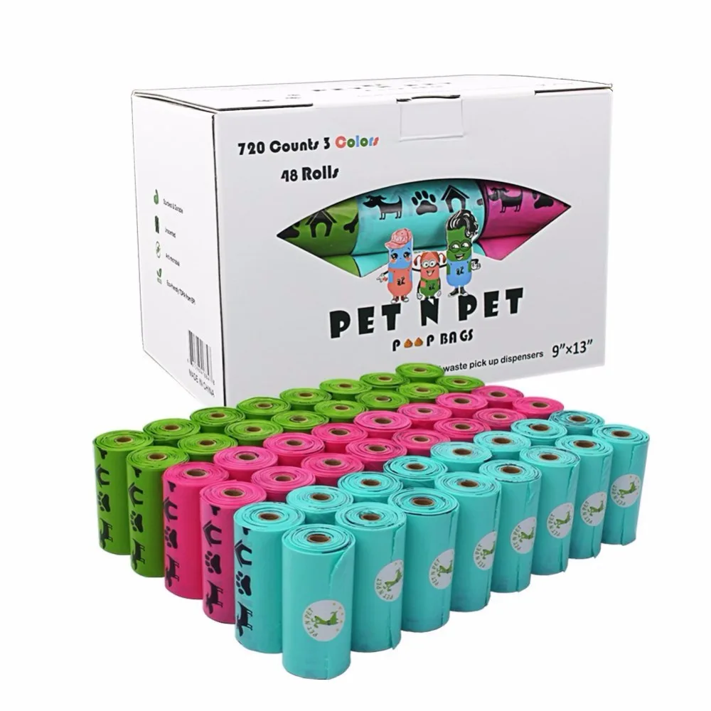 Miglior Biodegradabile Cacca di Cane Sacchetti di Terra Friendly 48 Rolls 720 Conta Più Colori Blu Verde Rosa Lavanda Profumato Sacchetto di Immondizia