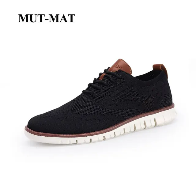 US $15.49 New Men's British Style Shoes Brock Knitted Mesh Casual Oxford Sneakers Lace-up Ultra-Light Hollow 