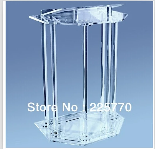 Speak Rostrum Modern Elegant Floor Standing Acrylic Dais Speech Stand Clear Acrylic Lectern Podium